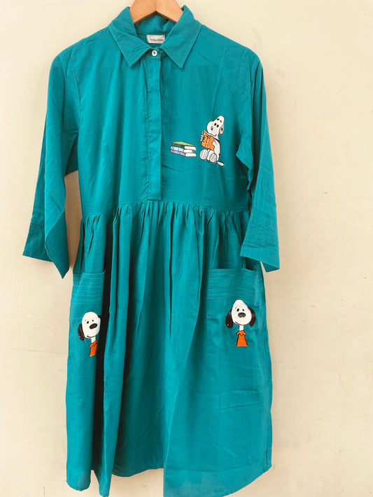 Pine Green Snoopy Dress